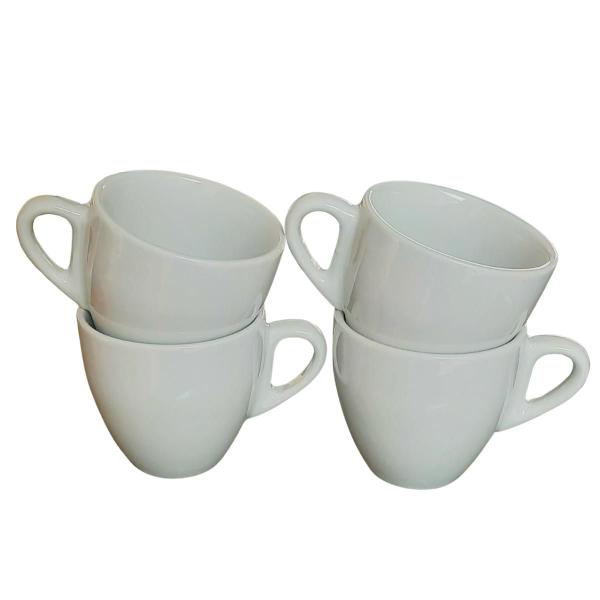 Imagem de Kit Jogo 4 Xicaras Café/Chá Cônicas 200ml - Porcelana Branca