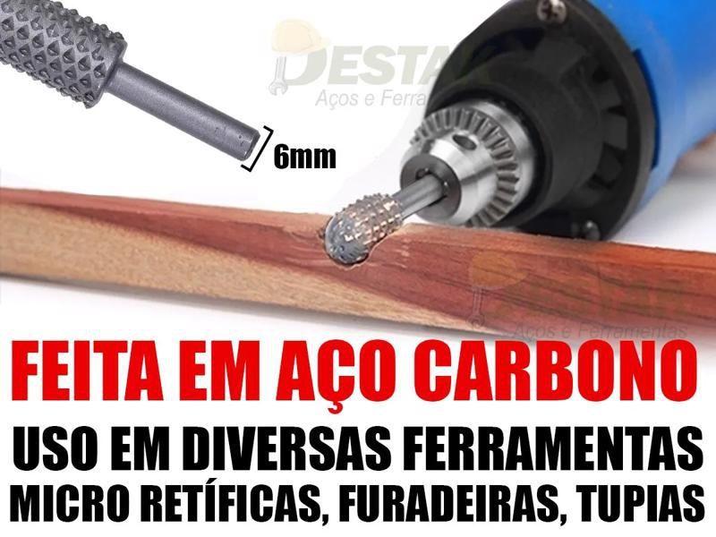 Imagem de Kit Jogo 5 Lima Rotativa Haste 6mm Mtx Aço Carbono 