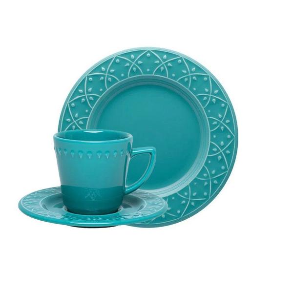 Kit Jogo Café Lanche Mendi Enseada Oxford 8 Peças Cerâmica Imagem de Kit Jogo Café Lanche Mendi Enseada Oxford 8 Peças Cerâmica