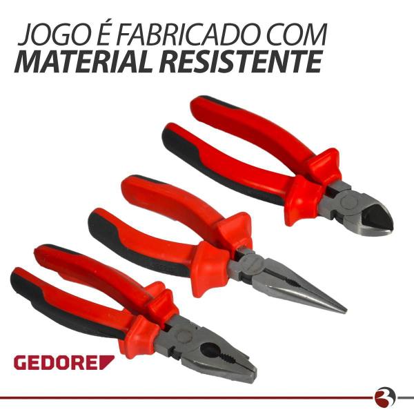 Imagem de Kit Jogo de Alicates Gedore Red Universal Corte Bico 3 Peças