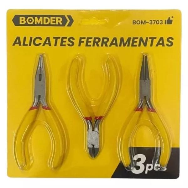 Imagem de Kit Jogo De Alicates Universal Corte Bico Eletricista 3pcs