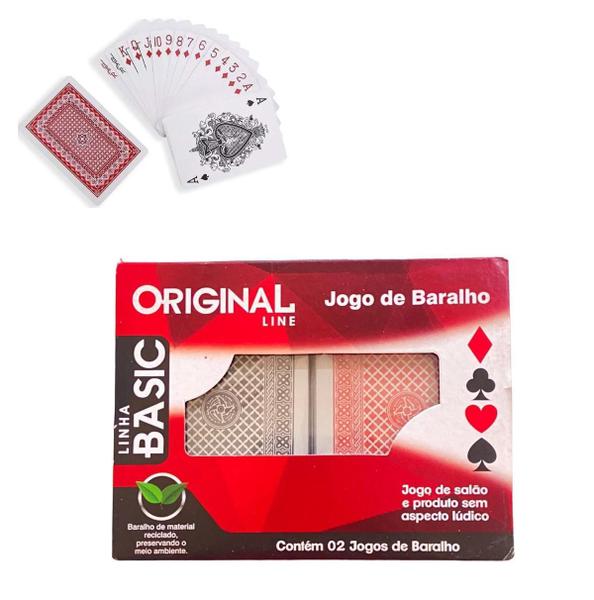 Kit Jogo De Baralho 108 Cartas Plástico 2 Cores Brincadeira - Original Line Imagem de Kit Jogo De Baralho 108 Cartas Plástico 2 Cores Brincadeira