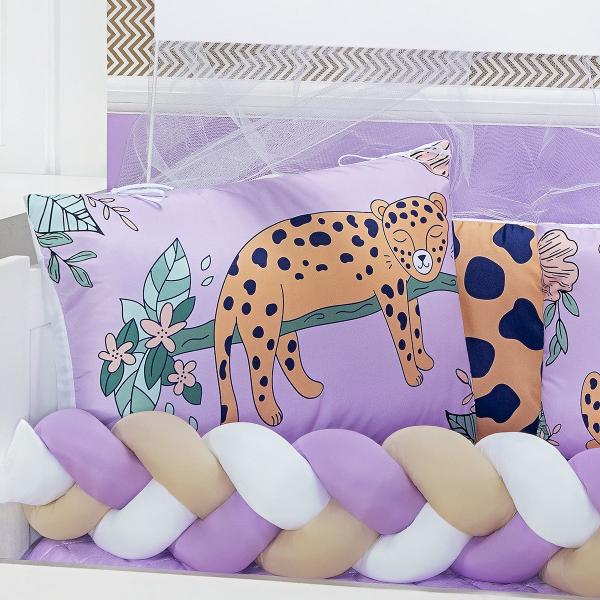 Imagem de Kit jogo de berço safari estampado 10 peças kit americano de berço baby zoo para bebe luxuoso