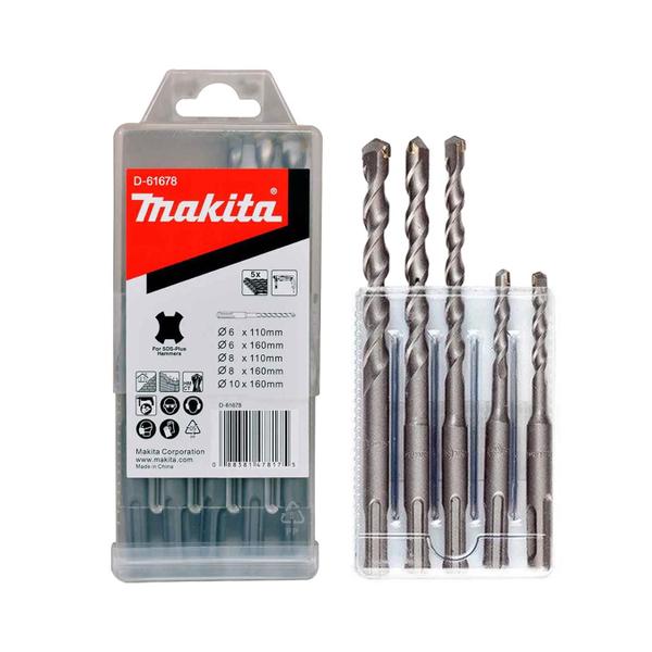 Imagem de Kit Jogo de Brocas de Martelete Sds Plus Para Concreto Com 5 Brocas D-61678 Makita