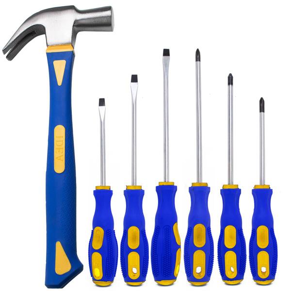 Kit Jogo de Chave Fenda Philips Imantada Martelo Fibra Unha Aço Ferramentas - Idea Kit Jogo de Chave Fenda Philips Imantada Martelo Fibra Unha Aço Ferramentas - Idea
