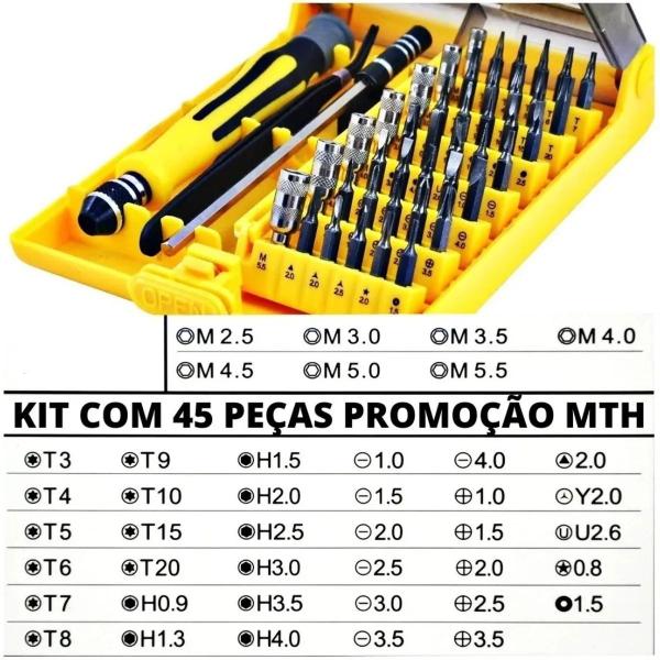 Imagem de Kit Jogo de Chave Manutenção Celular Notebook Ssd Pc Profissional 45 Peças