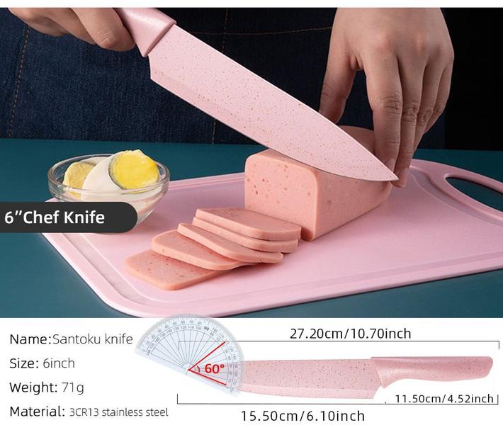 Kit Jogo De Facas Coloridas 6pcs Chef Cozinha Churras - FACASCOLORIDAS Imagem de Kit Jogo De Facas Coloridas 6pcs Chef Cozinha Churras