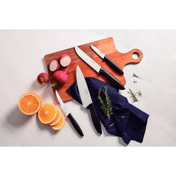 Kit jogo de facas tramontina plenus inox e cabo preto 4 pçs Imagem de Kit jogo de facas tramontina plenus inox e cabo preto 4 pçs