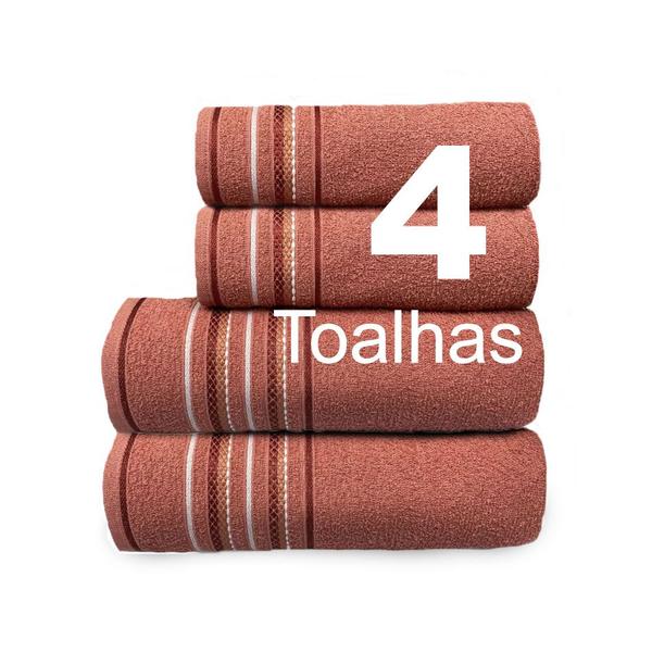 Imagem de Kit Jogo De Toalhas Banho E Rosto 4pcs Duo Algodao Cores Camesa