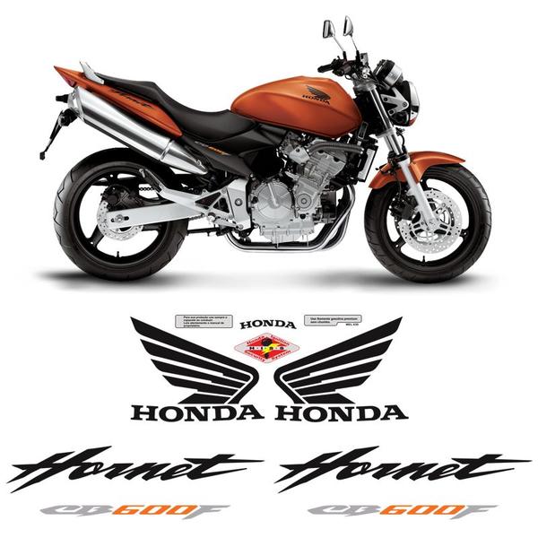 Imagem de Kit Jogo Faixa Adesiva Hornet Cb 600f  Laranja/preto