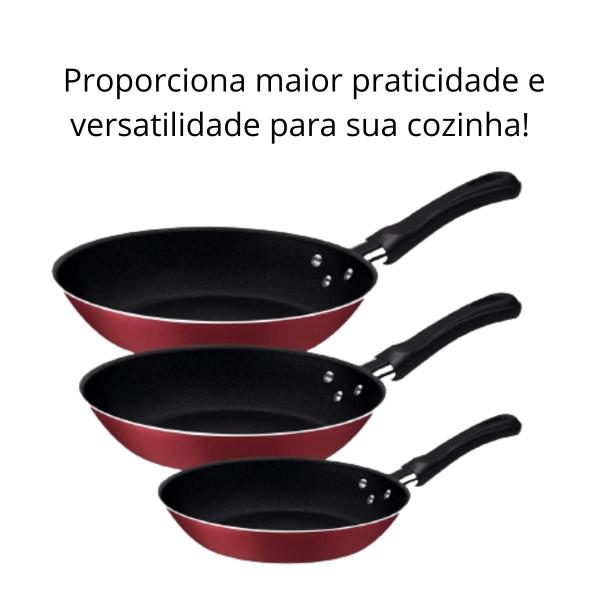 Kit Jogo Frigideiras Caribe 3 Pc Antiaderente Starflon Max Tramontina + Espátula de Nylon MTA Imagem de Kit Jogo Frigideiras Caribe 3 Pc Antiaderente Starflon Max Tramontina + Espátula de Nylon MTA