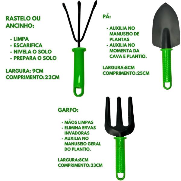 Imagem de Kit Jogo Jardinagem Jardim Pá Tesoura Poda Luva 5 Peças Profissional