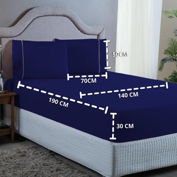 Kit jogo Lençol Casal 3 Peças 400 Fios Ponto Palito Conjunto Cama Box - DONNA MARIA CONFECÇÕES Imagem de Kit jogo Lençol Casal 3 Peças 400 Fios Ponto Palito Conjunto Cama Box