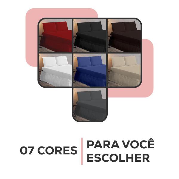 Imagem de Kit Jogo Lençol Casal Queen com Elástico Decora para Cama Box + Fronhas Envelope - Roupa de Cama Completo