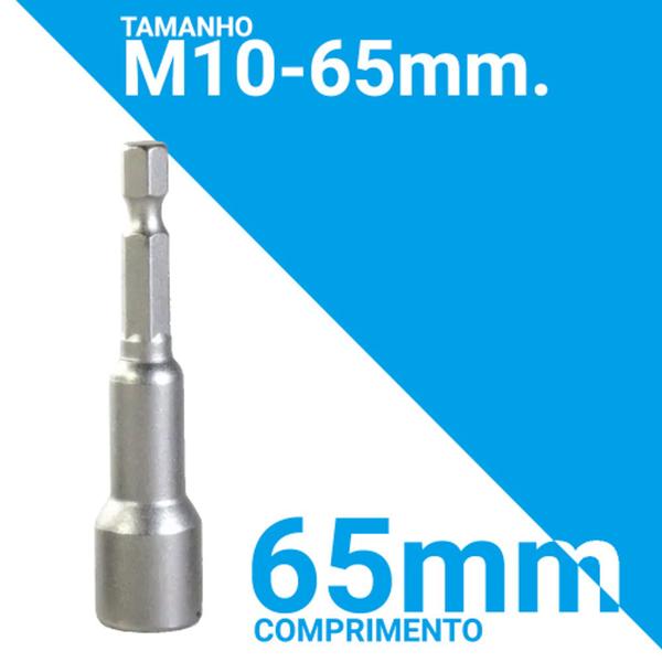 Imagem de Kit Jogo Ponta Canhão 5 Peças Soquete Imantado M10x65 Mm