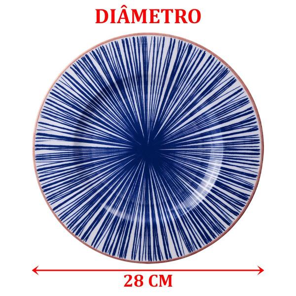 Imagem de Kit Jogo Prato Raso Jantar 8 Pessoas 8Peças Abstratta 28cm