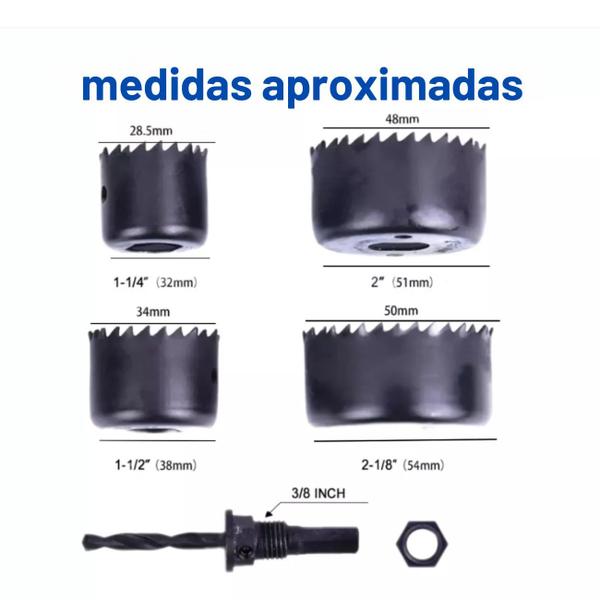 Imagem de Kit Jogo Serra Copo 6 Peças Para Madeira Gesso Pvc Plástico