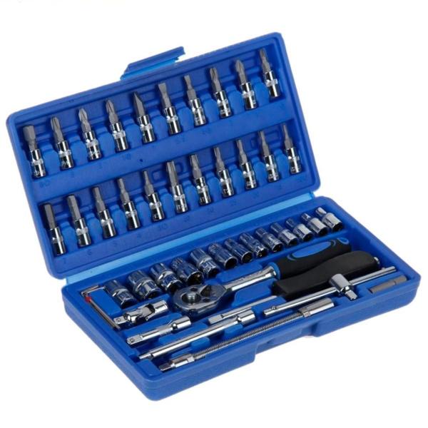 Kit Jogo Soquete 46 Pçs Aço Crv 1/4 Catraca Chave Com Maleta - Bellator Imagem de Kit Jogo Soquete 46 Pçs Aço Crv 1/4 Catraca Chave Com Maleta