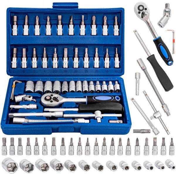 Kit Jogo Soquete 46 Pçs Aço Crv 1/4 Catraca Chave Com Maleta - Bellator Imagem de Kit Jogo Soquete 46 Pçs Aço Crv 1/4 Catraca Chave Com Maleta