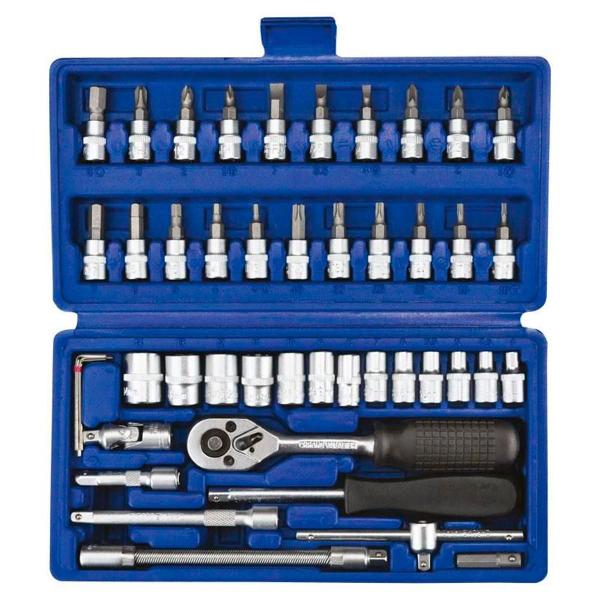 Kit Jogo Soquete 46 Pçs Aço Crv 1/4 Catraca Chave Com Maleta - Bellator Imagem de Kit Jogo Soquete 46 Pçs Aço Crv 1/4 Catraca Chave Com Maleta