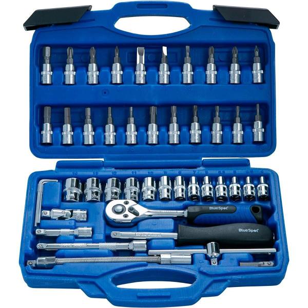 Kit Jogo Soquete 46 Pçs Aço Crv 1/4 Catraca Chave Com Maleta - Bellator Imagem de Kit Jogo Soquete 46 Pçs Aço Crv 1/4 Catraca Chave Com Maleta