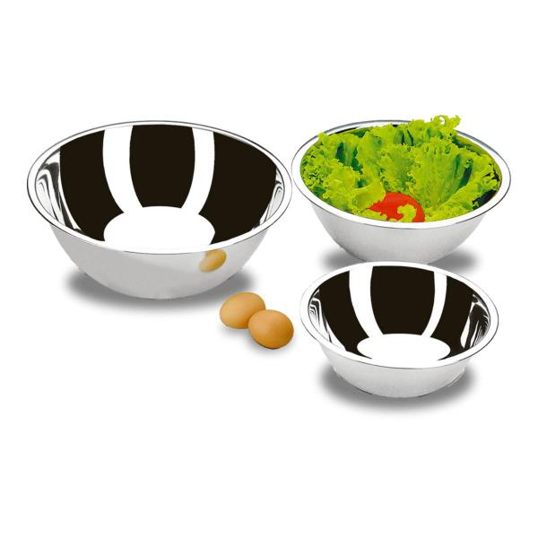 Imagem de Kit Jogo Tigela Bacia Saladeira 3 Bowls Peças Aço Inox