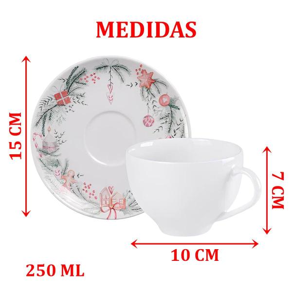 Kit Jogo Xicaras 2 Pçs 2 Pessoas Natal Noel Natalino 250ml - Genérico Imagem de Kit Jogo Xicaras 2 Pçs 2 Pessoas Natal Noel Natalino 250ml