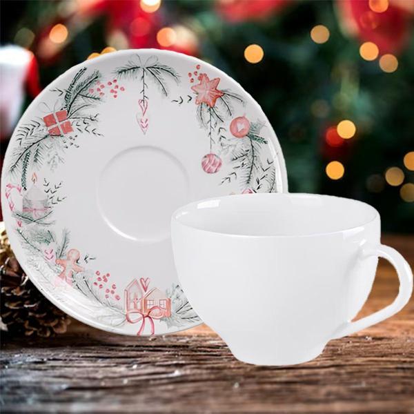 Kit Jogo Xicaras 2 Pçs 2 Pessoas Natal Noel Natalino 250ml - Genérico Imagem de Kit Jogo Xicaras 2 Pçs 2 Pessoas Natal Noel Natalino 250ml