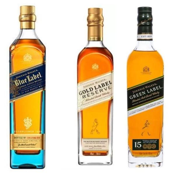 Imagem de Kit Johnnie Walker Gold Label + Blue Label + Green Label