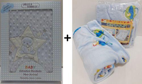 Imagem de Kit Jolitex Cobertor Edredom New Arrival + Manta Bebe Menino