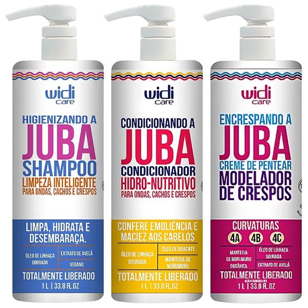 Imagem de Kit Juba Shampoo Condicionador E Encrespando A Juba Cabelo Vegano Widi Care 1L