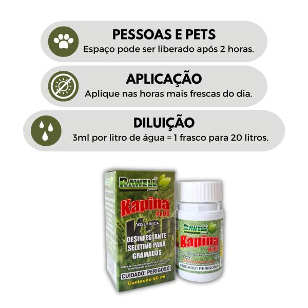 Imagem de Kit Kapina Plus 60ml 2 UN Elimina Tiririca e Folhas Largas