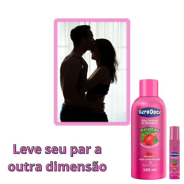 Imagem de Kit Kero Doce Beijocas: Óleo Corporal + Gel para Massagem Íntima Sensual Quente