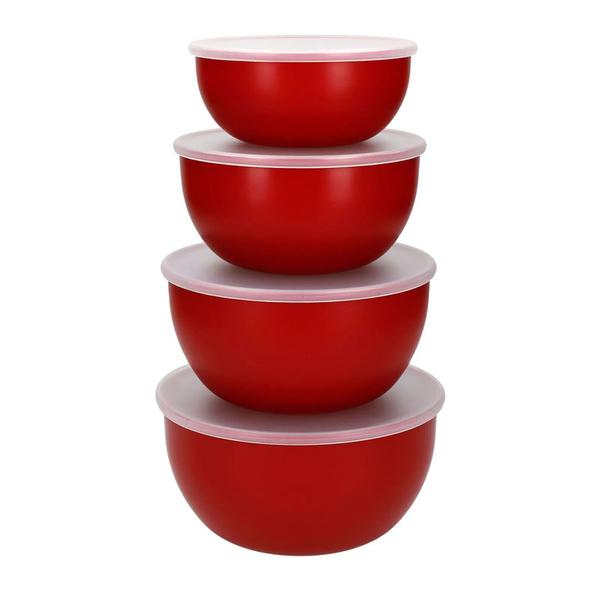 Imagem de Kit kitchenaid 4 tigelas de preparação e 5 colheres medidoras vermelho