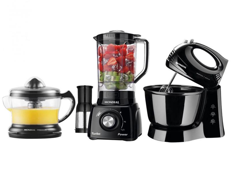 Kit KT-105-B Mondial com Liquidificador Batedeira - Espremedor Kit KT-105-B Mondial com Liquidificador Batedeira - Espremedor