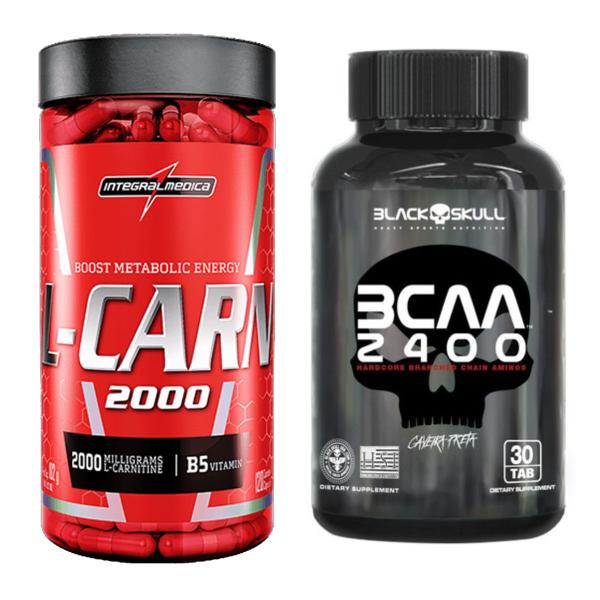 Kit L-Carnitina 120 Caps Integral + Bcaa 30 Caps Black Skull - IntegralMedica Imagem de Kit L-Carnitina 120 Caps Integral + Bcaa 30 Caps Black Skull