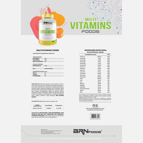 Imagem de Kit L-Glutamina 300g + Multivitaminico 90 Cápsulas - BRNFOODS