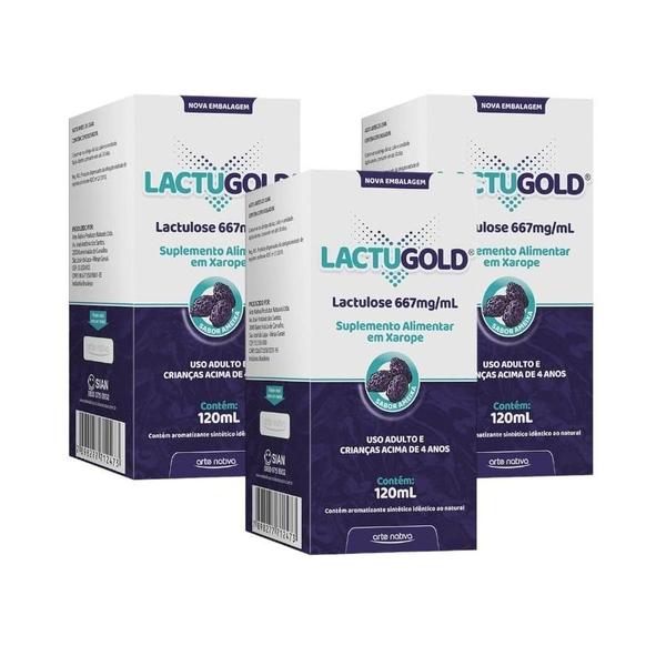 Imagem de Kit Lactugold Sabor Ameixa Com 3 Caixas De 120ml Cada