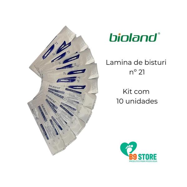 Imagem de Kit Lamina Bisturi Bioland 10 unid  e cabo 4 Thimon 1 unid