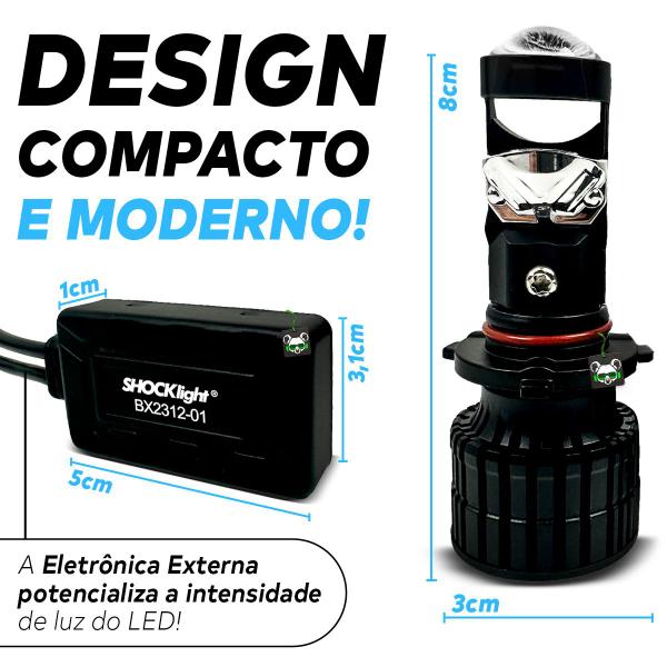 Imagem de Kit Lâmpada Conversão Led Nano Projetor Elíptico 5000l HB3