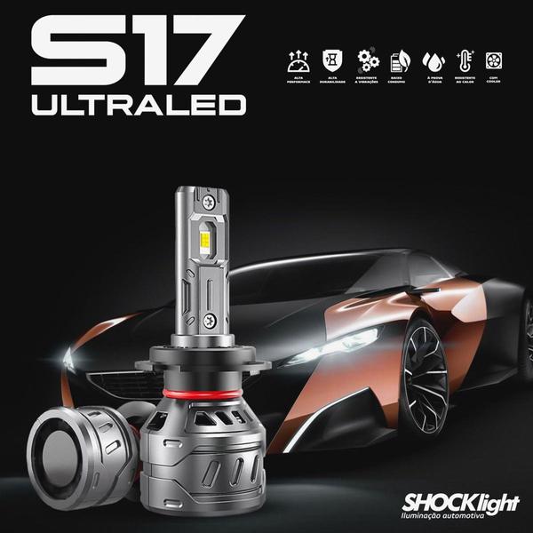 Imagem de Kit Lâmpada Ultra Led H4 Shocklight S17 Nano 6000k 10000Lm