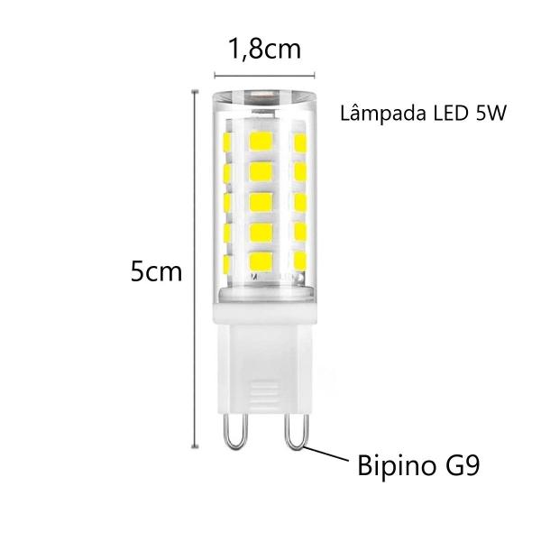 Imagem de Kit Lâmpadas Led G9 5w Lustres Luminárias Arandelas Spots Plafons