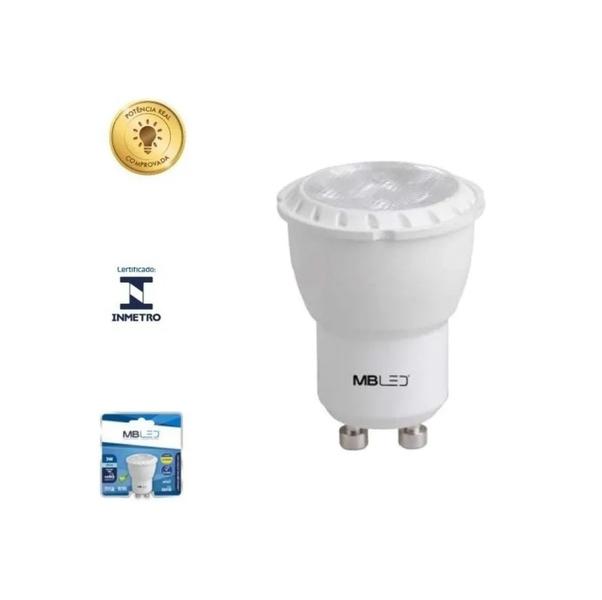 Imagem de Kit Lâmpadas Led Mini Dicroica Mr11 Gu10 3w Luz Quente Mbled