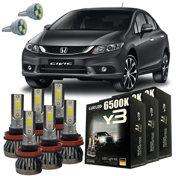 Imagem de Kit Lâmpadas Super Led Y3 Honda Civic 2012 A 2016 + T10