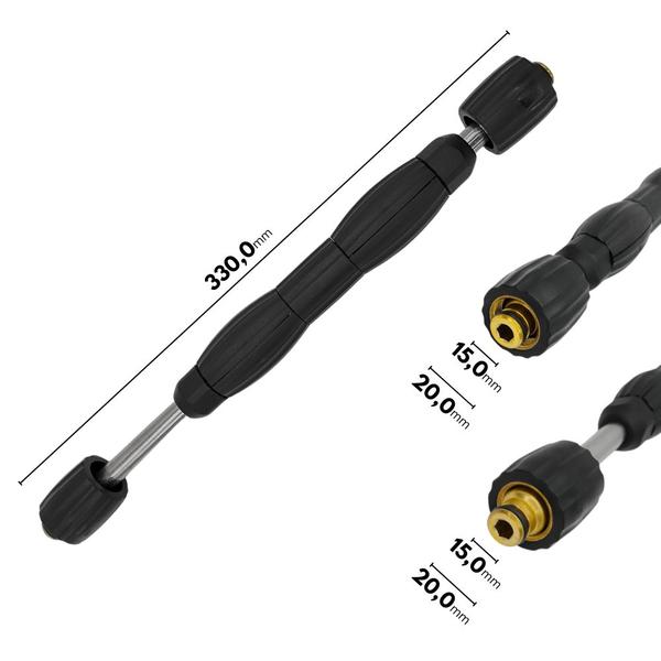 Imagem de Kit Lança Extensor Bico Leque 25070 1/8 330mm M22 D15 Compatível com Lavajato WAP L2600/20 FW000738