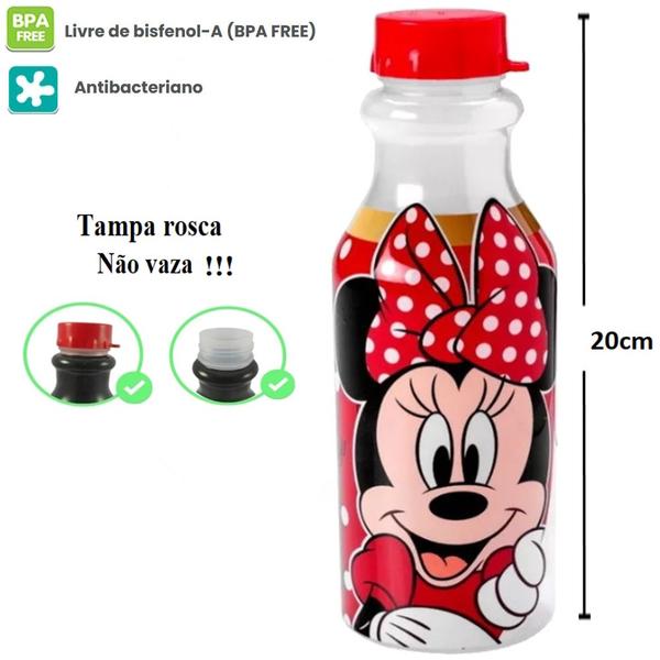 Imagem de Kit Lanche Escola Minnie Vermelha Infantil Potes e Garrafa