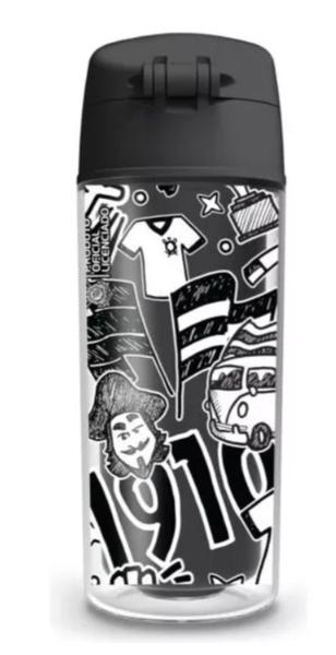 Imagem de Kit Lanche Escolar Garrafa Corinthians Oficial Com Canudo De Silicone