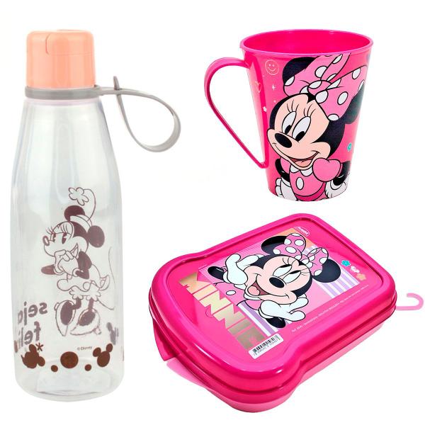 Imagem de Kit Lanche Escolar Garrafa Infantil Abre Facil Caneca 360ml e Sanduicheira