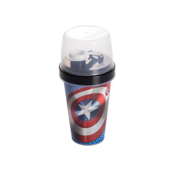 Imagem de Kit Lanche Infantil Capitão América Sanduicheira Shakeira 320ml - Plasutil