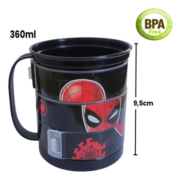 Imagem de Kit Lanche Infantil Escola Homem Aranha C/ Shakeira 320ml